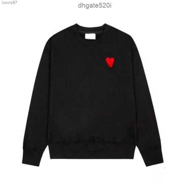 

hoodie male and female designers amis paris hooded highs quality sweater embroidered red love winter round neck jumper couple sweatshirts 65, Black