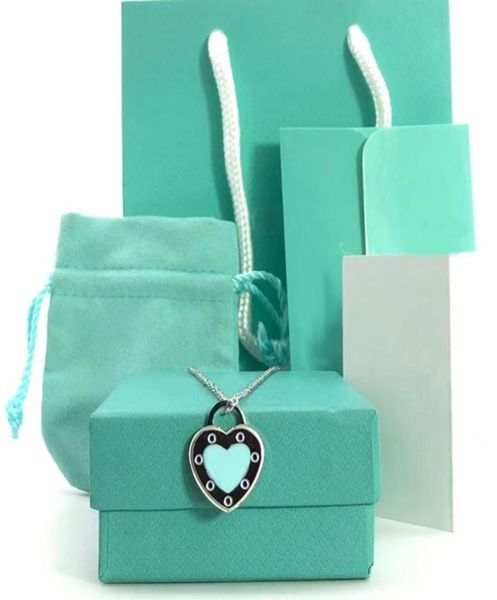 

heart necklace womens stainless steel 19mm love pendant blue pink green red couple jewelry neck valentine day gift girlfriend acce6641033, Silver