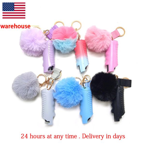 

us warehouse defense spray keychains outdoor self-defense tool keychain multi-color keyring accessories self-defense tools, Silver