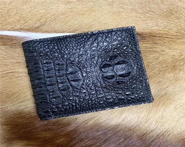 

wallets authentic real true alligator leather men039s small bifold wallet po holder genuine exotic crocodile skin male short ca7478872, Red;black