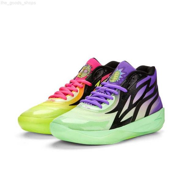 

mens lamelo ball mb 2 basketball shoes 2s rick pink and purple morty slime roty jade phenom red black gold elektro sneakers tennis with box
