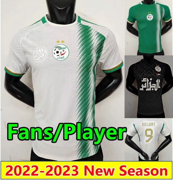 

2023 algeria soccer jersey fans player version 23 24 home away mahrez maillot de foot argelia algerie atal feghouli slimani brahimi bennacer, Black;yellow