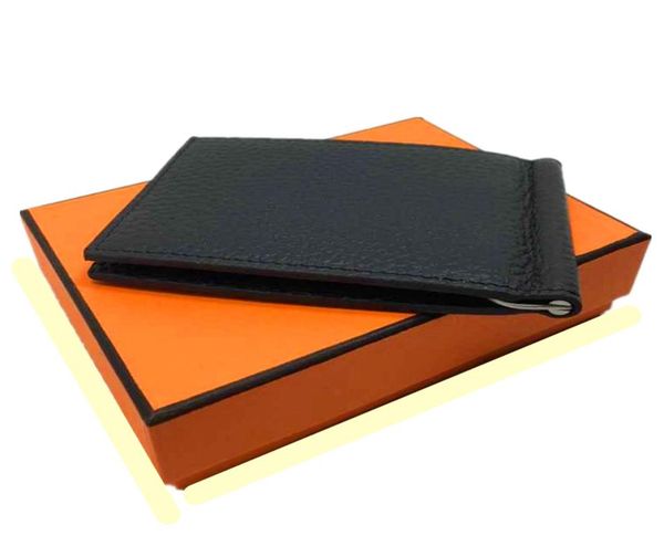 

7 colors genuine leather credit card holder wallet classic brand metal money clip 2023 new arrivals fashion coin purses pocket bag9315794, Brown;gray