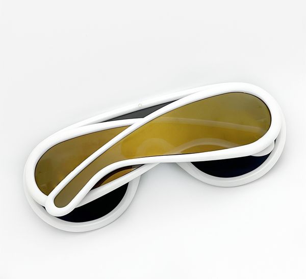 

fashion trendy designer 40108 mens women sunglasses mask type oversized acetate pilot shape glasses outdoor avant-garde styl, White;black