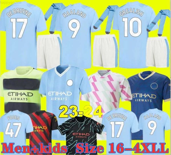 

haaland 23-24 mancnester grealish soccer jerseys de bruyne foden specialpl 23-24 men kids kit city terling mans cities mahrez g.jesus footba, Gray