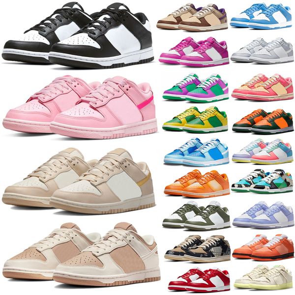 

with box low casual shoes panda unc team green sand drift street hawker sail pigeon court purple for women men low basketball sneakers size, Black