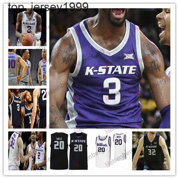 

new kansas college wildcats basketball state wears college custom basketball jerseys markquis nowell keyontae johnson nae'qwan tomlin d, Black;red