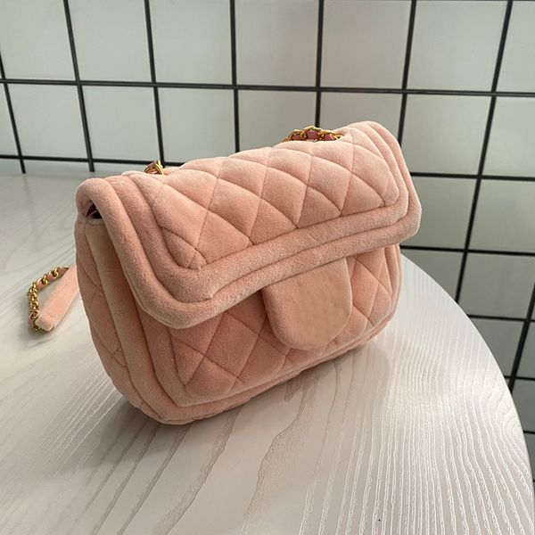 

womens classic mini flap velour square bags quilted pink black cosmetic case vanity tofu pocket purse vintage gold hardware matelasse crossb