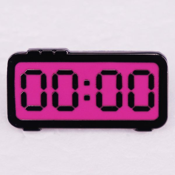 

keep awakening alarm clock digital clock brooch cute anime movies games hard enamel pins collect metal cartoon brooch backpack hat bag colla, Blue