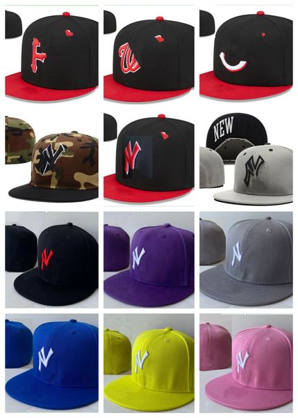 

wholesale designer fitted hats size flat hat baseball snapbacks fit flat hat embroidery adjustable basketball caps outdoor sports hip hop me, Blue;gray