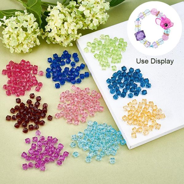 

polish 500g transparent acrylic beads faceted cube clear 8x8x7.5mm hole 1.4mm about 1730pcs/500g, Blue