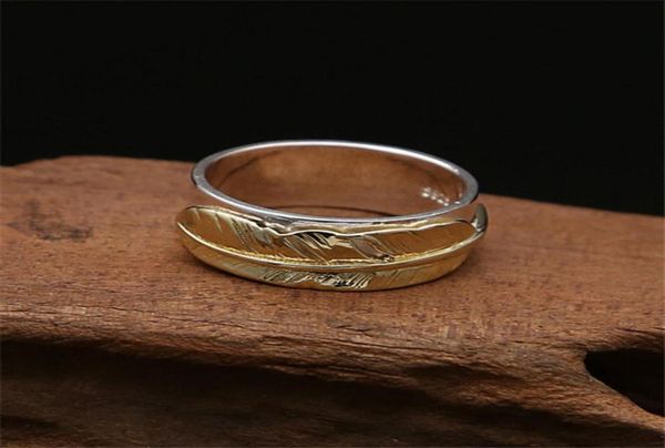 

925 sterling silver feather band rings two tones antique vintage handmade designer punk hiphop luxury jewelry accessories gifts f1814908