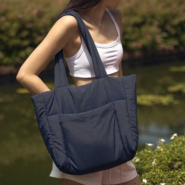 

custom winter handbags padded nylon puffy tote purse quilted puffer bag