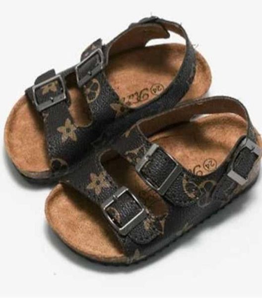 

full size td kids boys girls summer sandals youth pu leather sandal shoes slipper slides flat anti skid beach bath outdoor running9127140, Black