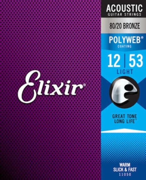 

elixir 11050 polyweb 8020 bronze acoustic guitar strings light 12533968158