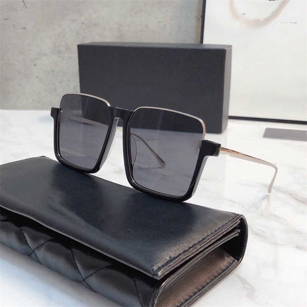 

Fashion designer brand cool sunglasses luxury Super high quality double C Wu Jinyan star net red same plain plate square ch4290 tide with logo box