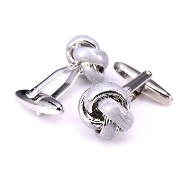 

cuff links c-man jewelry shirt men's brand grey knot cufflinks g220525, Silver