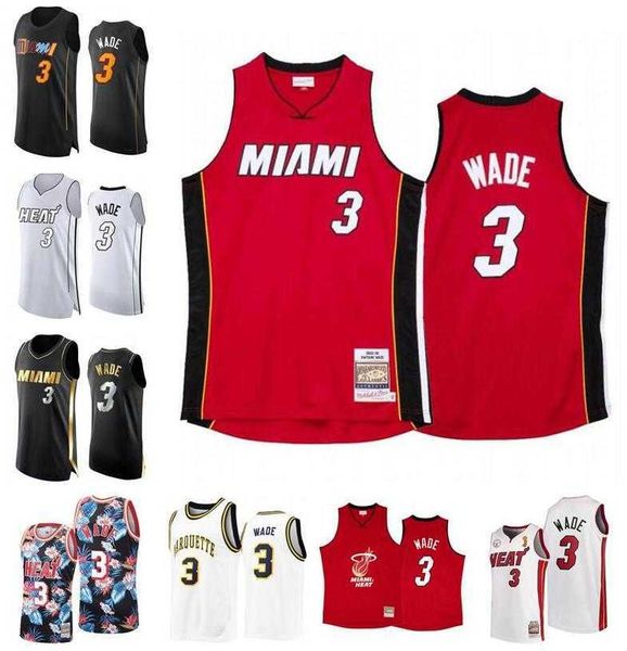 

stitched dwyane wade basketball jersey s-6xl mitchell & ness 2005-06 11-12 mesh hardwoods classics retro version men women youth j, Black;red