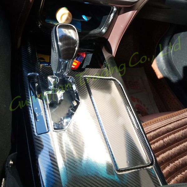 

car-styling 3d/5d carbon fiber car interior center console color change molding sticker decals for toyota crown 2014-2020