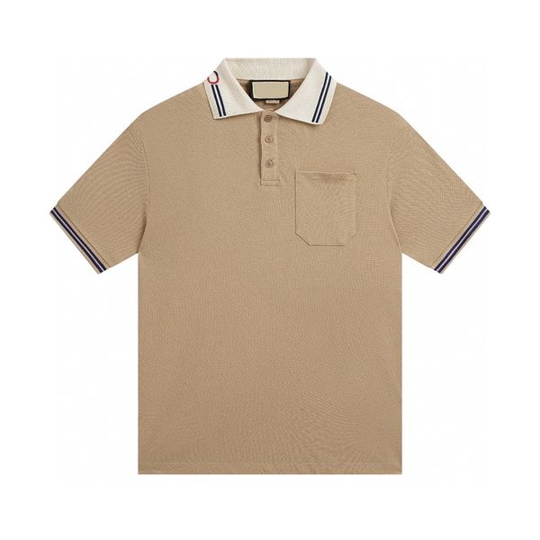 

men's plus tees & polos round neck embroidered and printed polar style summer wear with street pure cotton 21wrf, Black;brown