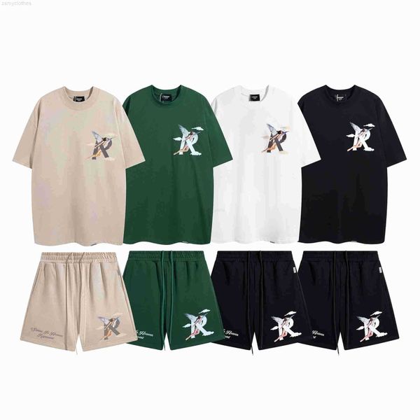 

men's t-shirts represent t shirt represent men casual set streetwear vintage washing fashion angles graphics oversized loose shorts set, White;black