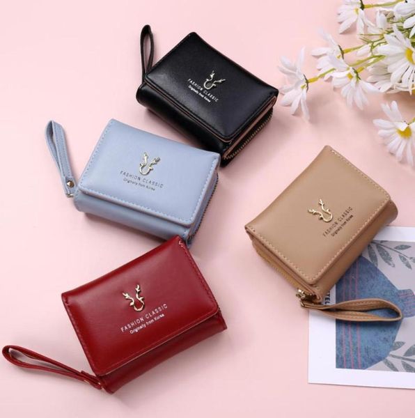 

wallets creative multilayer wallet women fashion coin purse short card holder pu leather fold bag with zipper female mini clutch7184017, Red;black