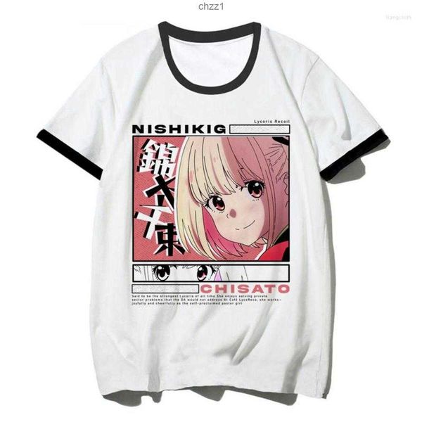 

men's t shirts lycoris recoil t-shirt summer male aesthetic y2k grunge tees clothes streetwear1cgu1cgu, White;black