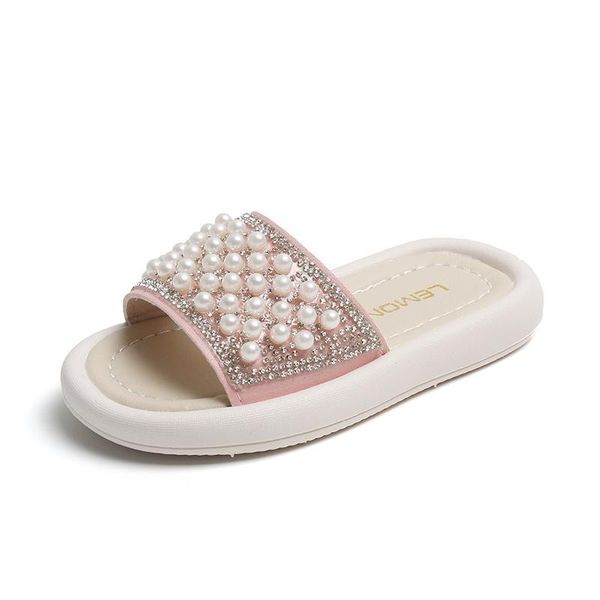 

sandals baby shoes footwear children girls diamond pearl fashion slippers summer flat beach outdoor non-slip f11418, Black;red