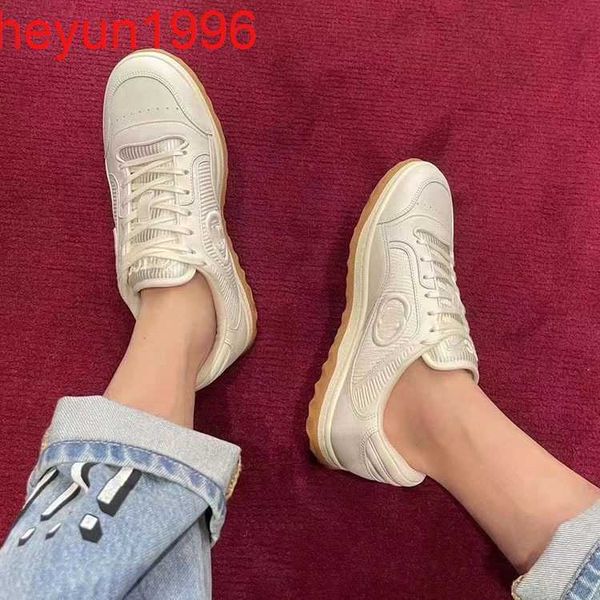 

mac80 double g letter genuine leather breathable sports board men's couples casual little white shoes for women spring 2023 new