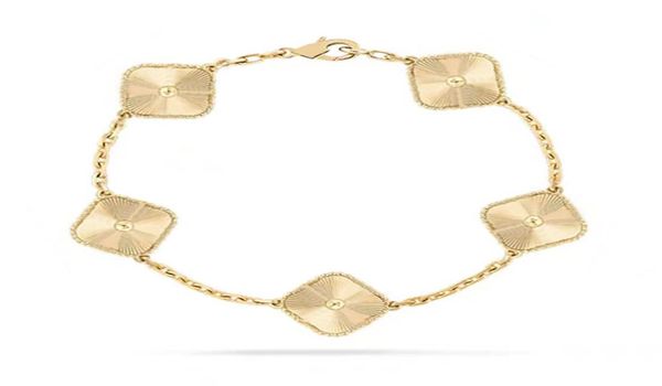 

bracelet designer for women four leaf clover charm bracelets bangle chain 18k gold agate shell mother of pearl for womengirl wedd7101538, Golden;silver