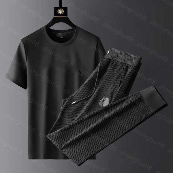 

23ss mens designer tracksuit mens tracksuit round neck pure cotton bird logo printing short sleeve t-shirt solid color elastic waist pants s, Gray