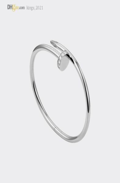 

designer bracelets nail bracelet carti classic bangle women silver diamonds bracelet luxury jewelry titanium steel goldplated nev8215044, Black
