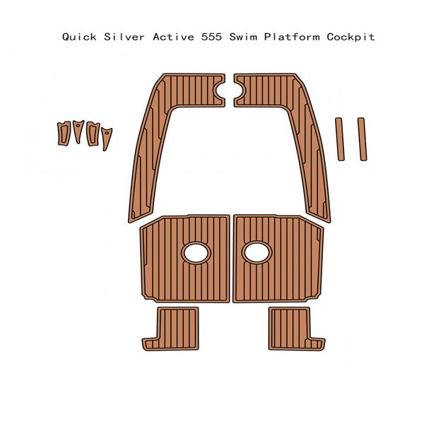 

quick silver active 555 swim platform cockpit boat eva faux teak deck floor pad