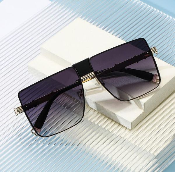 

retro big square frame superclear women's sunglass driving glasses personality men's travel discoloration sunglasses metal frame s, White;black