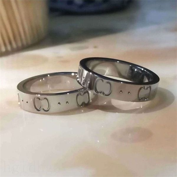 

stylish plated silver rings no open 4mm rings for men retro letters unique geometric hiphop three colors engagements narrow jewelry woman lo
