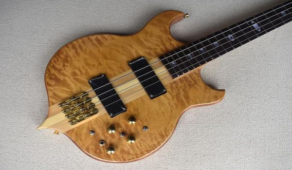 

factory custom 4string natural wood color electric bass guitar with neckthrubody gold hardwares 24 frets offer customized2954101