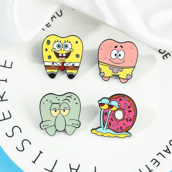 

snail ocs brother brooch cute anime movies games hard enamel pins collect metal cartoon brooch backpack hat bag collar lapel badges, Blue