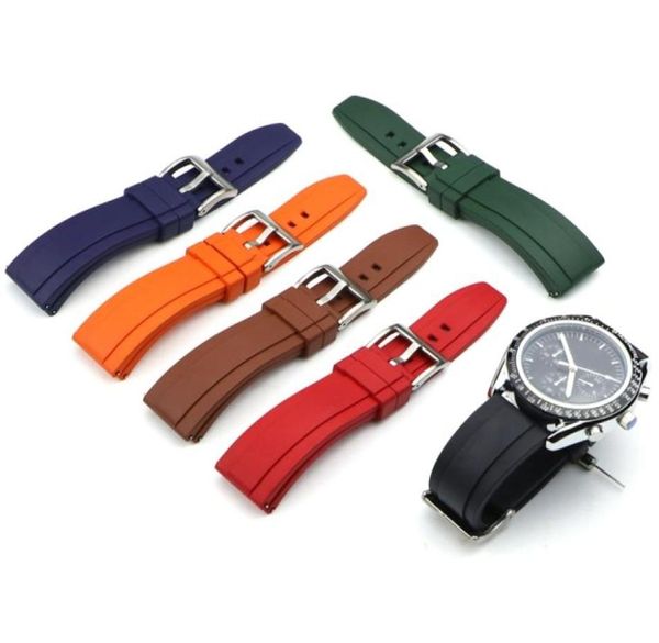 

20mm 22mm 24mm fkm fluorine rubber watch strap with quick release waterproof dustproof sports wacthband diving bracelet 2208114351793, Black;brown