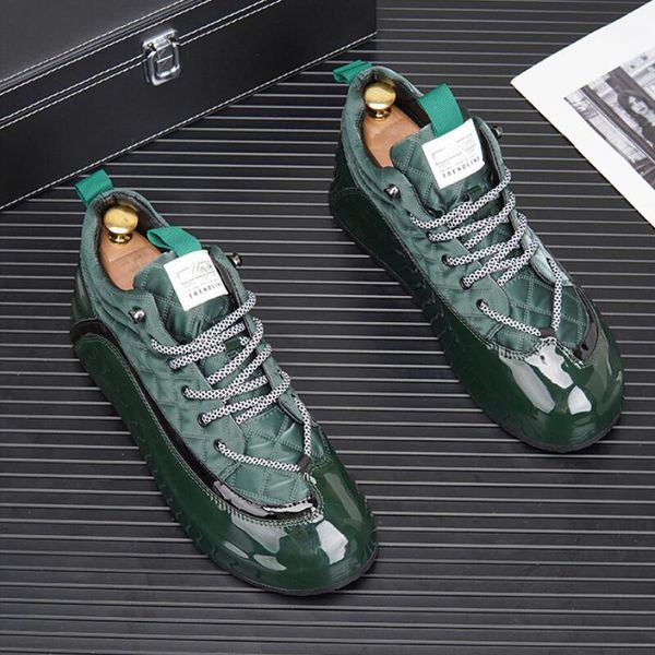 

2023 men sneakers men's casual shoes hip hop punk platform shoes height increasing shoes zapatillas hombre a21, Black