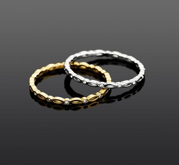 

iced out engagement wedding ring gold silver color stainless steel rings for women men micro pave cz rings3921372