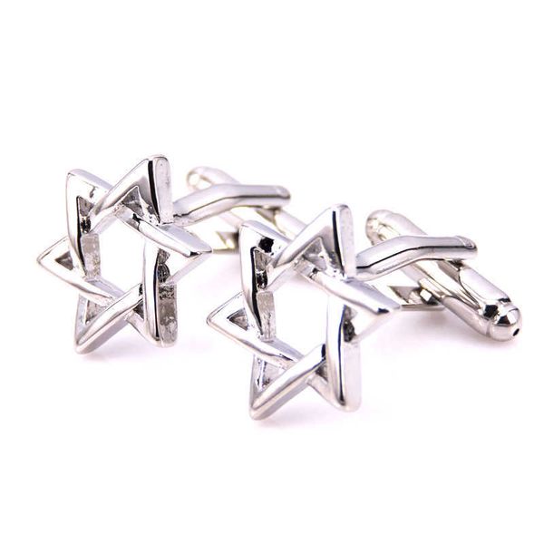 

cuff links c-man luxury hexagon stars men's shirt brand star cufflinks g220525, Silver