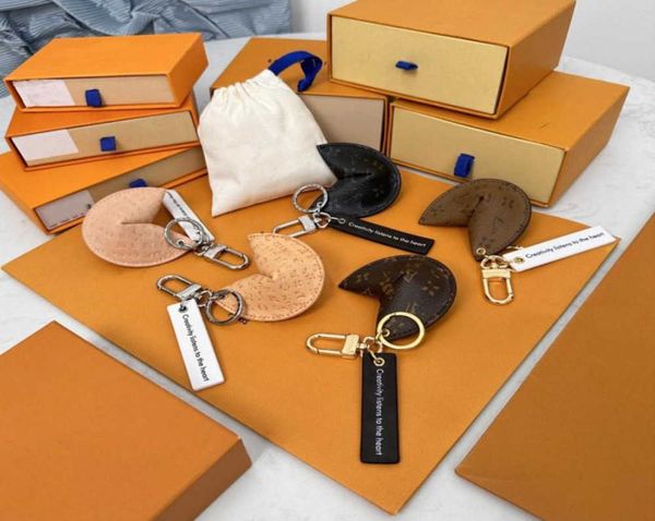 

keychains lanyards with box fortune cookie bag hanging keychain car flower charm jewelry women men gifts fashion pu leather key chain motion, Silver