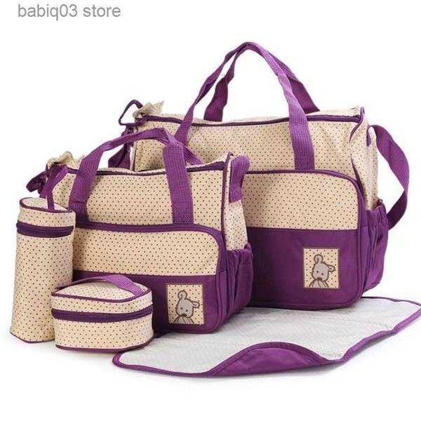 

diaper bags 5 pcs multifunctional set baby changing diaper nappy bag maternity mummy handbag gxmb t230525