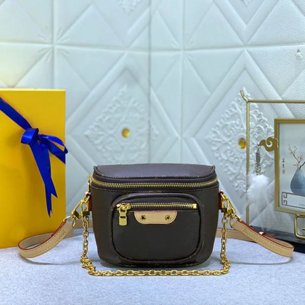 

2023 new fashion mini bumbag clutch handbags chain bag ladies crossbody handbag zipper wallet fashion old flower two strap shoulder bags gen