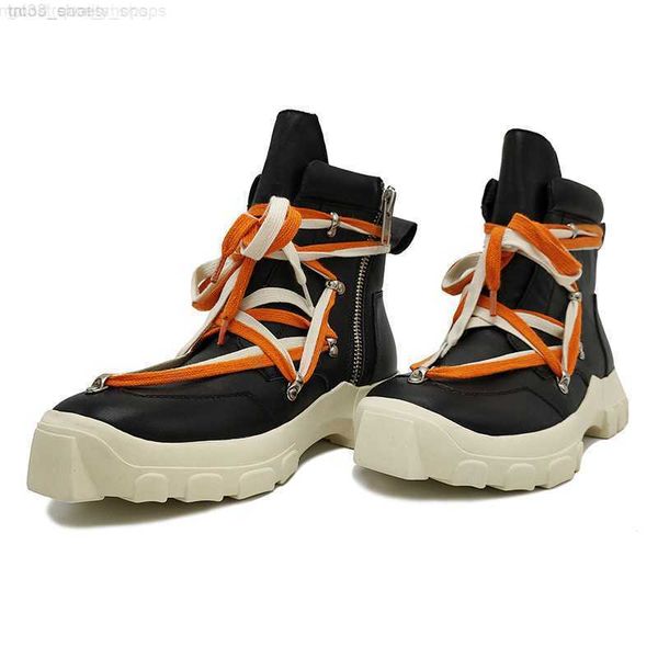 

men's rick casual shoes wumangxing high men's short boots ro owens winter women's sneakers, Black