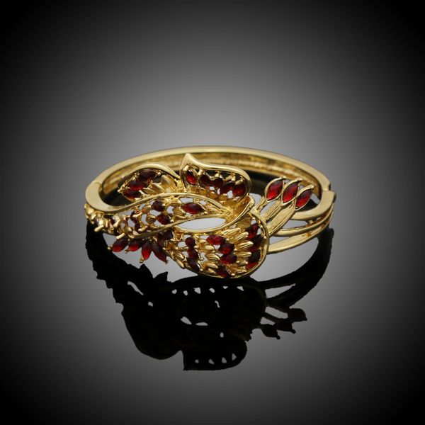 

yulaili noble gold bracelet ring set ladies ruby jewelry set, Golden;silver