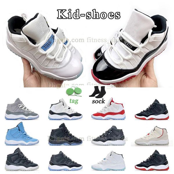 

2023 designer kids shoes jumpman 11 basketball shoes bred legend blue cherry cool grey kid sneaker pink snakeskin burgundy gamma blue platin, Black