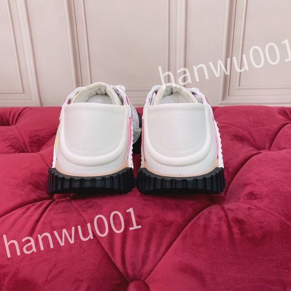 

luxury fashion women mens casual shoes desiner genuine leather platform lace up sneakers runway running walking shoes, Black