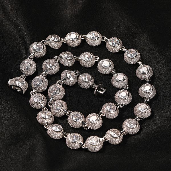 

12mm 18/22inch cuban link mens gold chain necklace yellow white gold plated bling cz cubic zirconia jewelry, Silver
