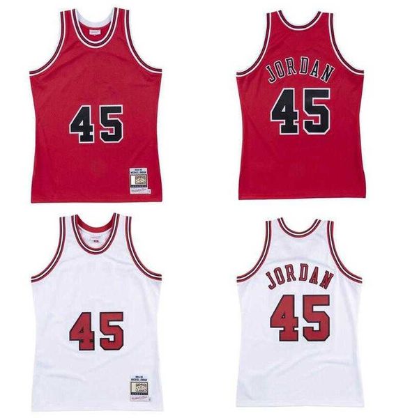 

stitched 45 michael jersey s-6xl mitchell & ness 1994-95 mesh hardwoods classics retro basketball jerseys men women, Black;red